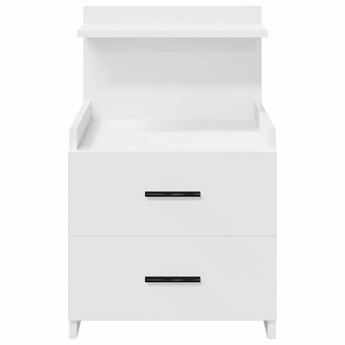Sengebord med 2 skuffer 40x36,5x62 cm hvid