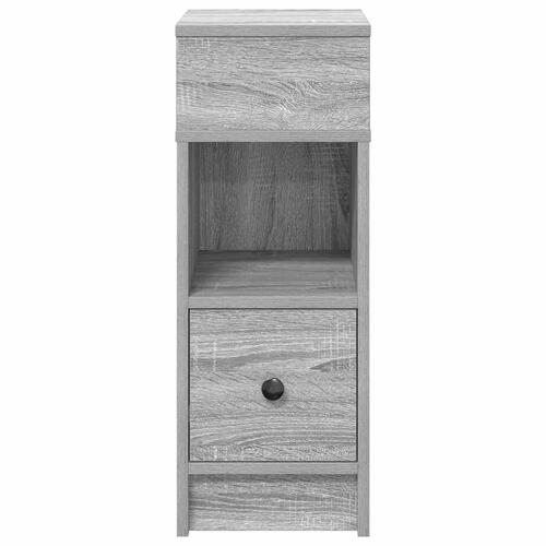 Sengebord med skuffe 25x31x66 cm grå sonoma-eg