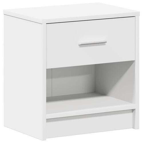 Sengebord med skuffe 39x28x41 cm hvid