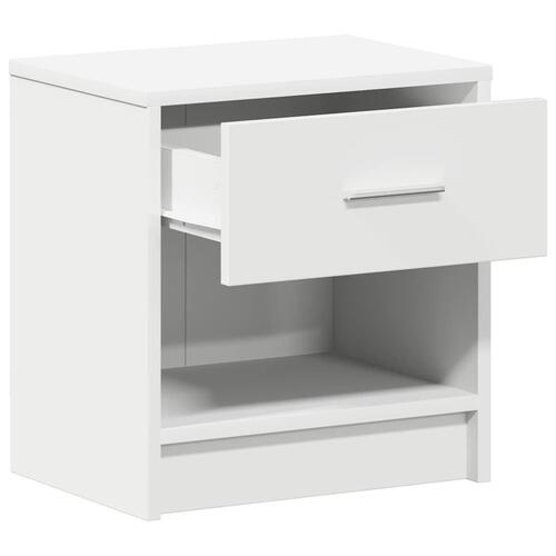 Sengebord med skuffe 39x28x41 cm hvid