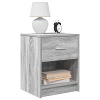 Sengebord med skuffe 40x34x50 cm grå sonoma-eg