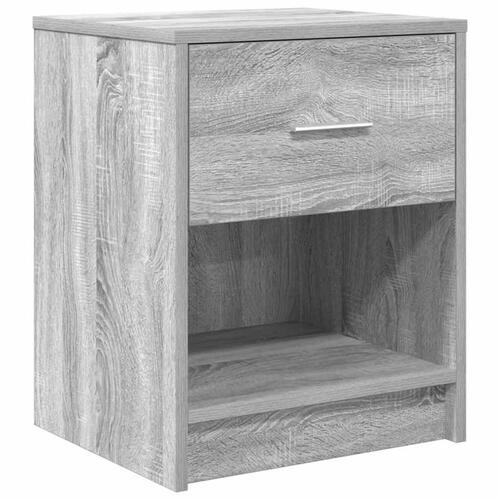 Sengebord med skuffe 40x34x50 cm grå sonoma-eg
