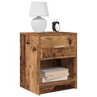 Sengeborde 2 stk. med skuffe 40x34x50 cm antikt træ