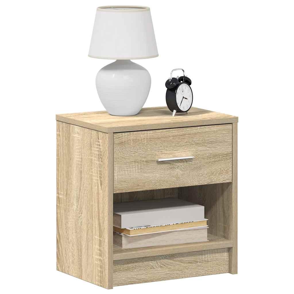 Sengeborde 2 stk. med skuffe 39x28x41 cm sonoma-eg