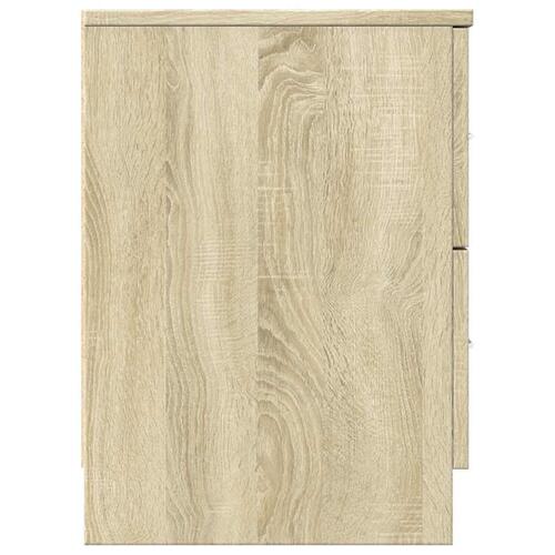 Sengebord med 2 skuffer 40x36x50 cm sonoma-eg