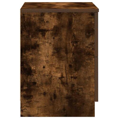 Sengeborde 2 stk. med 2 skuffer 40x36x50 cm røget egetræsfarve