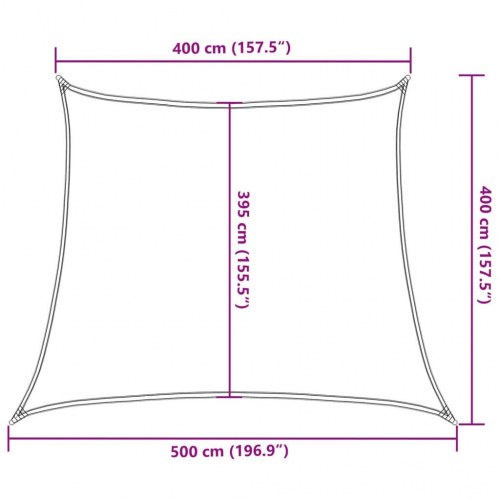 Solsejl 4/5 x 4 m HDPE 160 g/m² mørkegrøn