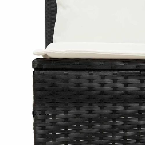 Spisebordssæt til haven 3 dele med hynder polyrattan sort