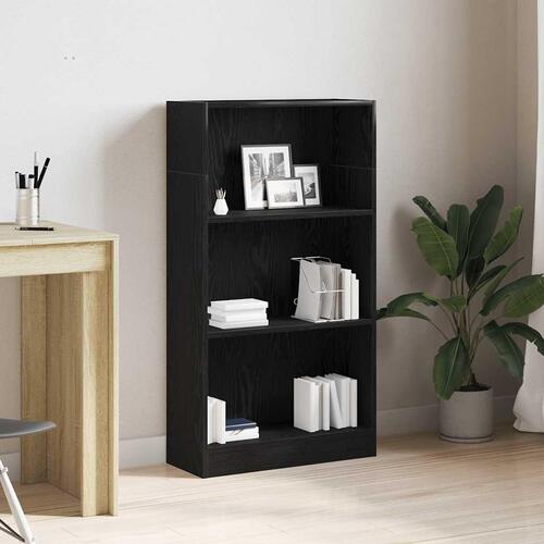 Bogreol 60x24x109 cm konstrueret træ sort egetræsfarve