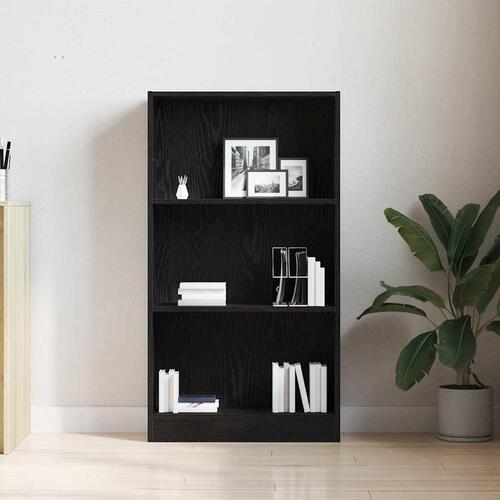 Bogreol 60x24x109 cm konstrueret træ sort egetræsfarve