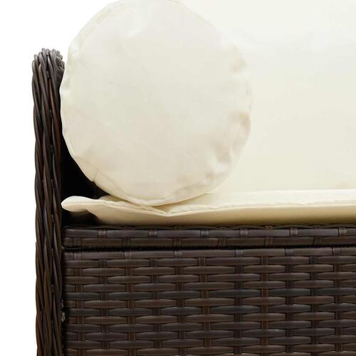 3-personers havesofa med hynder polyrattan brun
