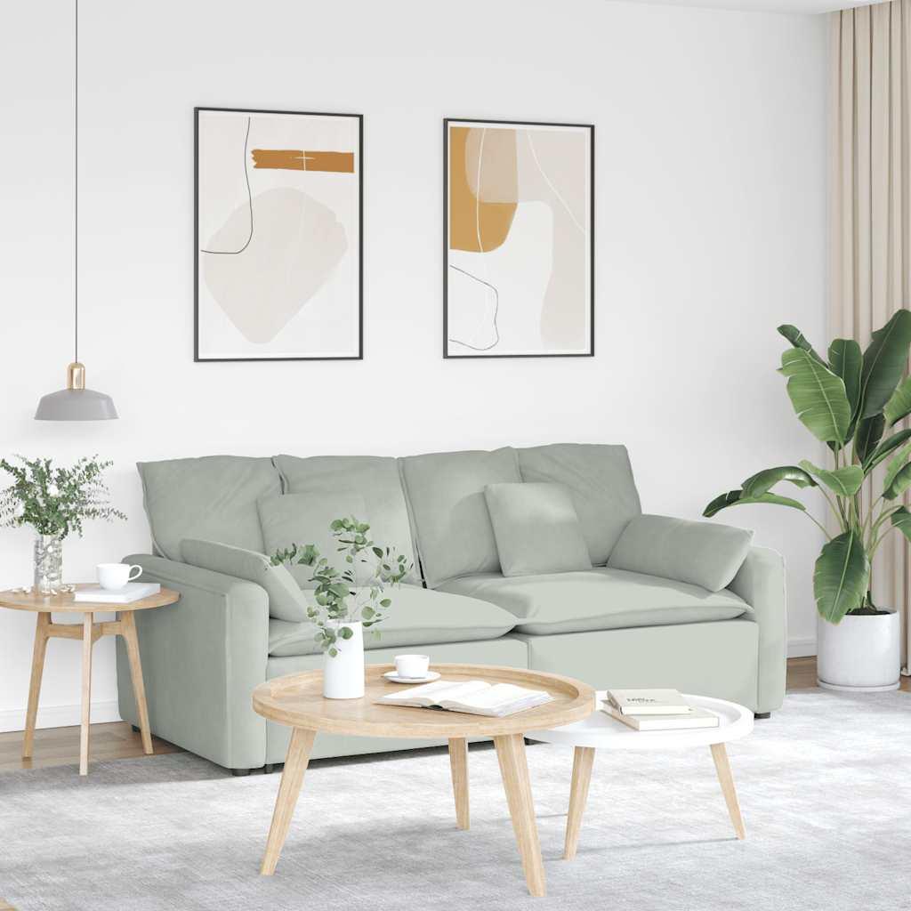 Modulsofa med hynder lysegrå billede