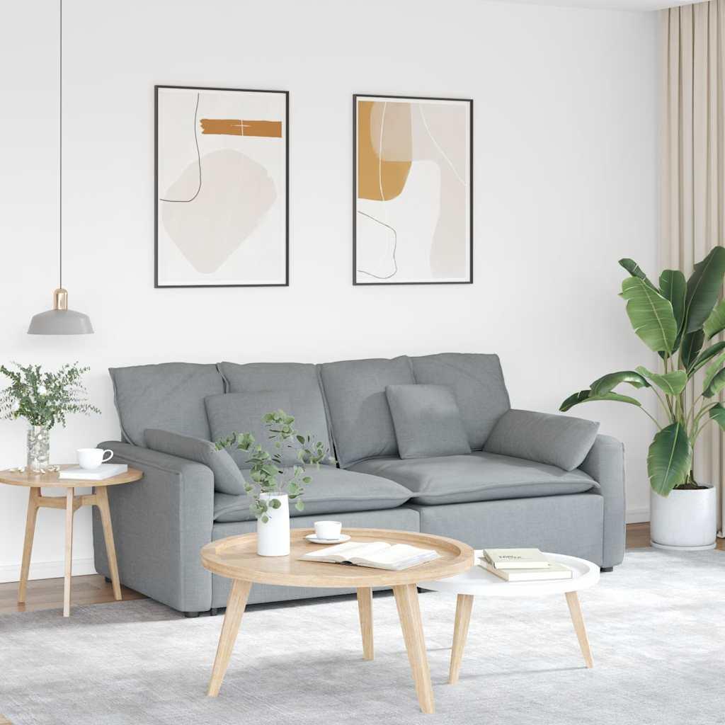Modulsofa med hynder lysegrå billede
