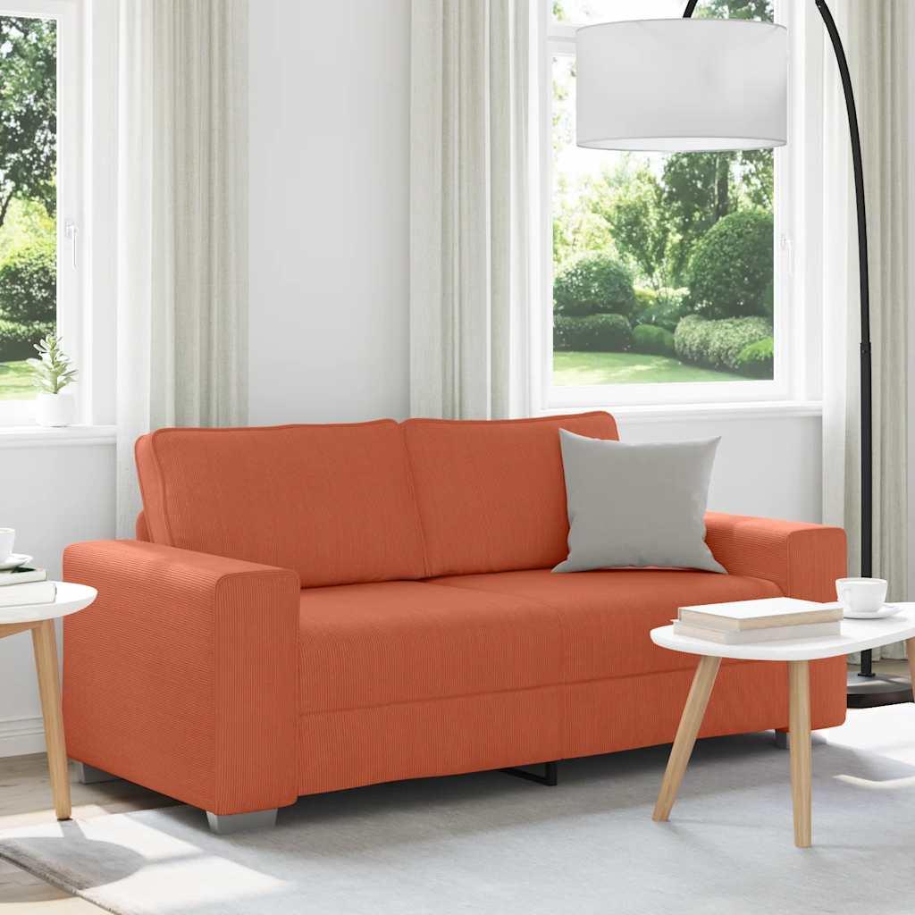 Elskovssofa 140 cm fløjlsstof rød orange