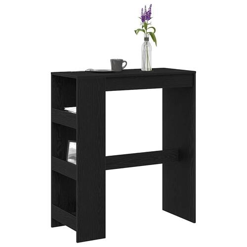 Barbord m. stativer 90x40x103,5 cm konstrueret træ sort egetræ