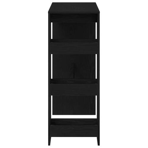 Barbord m. stativer 90x40x103,5 cm konstrueret træ sort egetræ