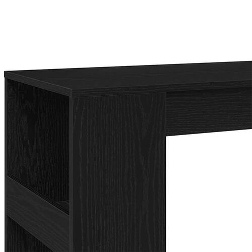 Barbord m. stativer 90x40x103,5 cm konstrueret træ sort egetræ