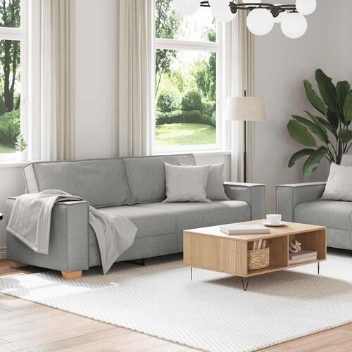 2 personers sofa med hynder stof skygrå