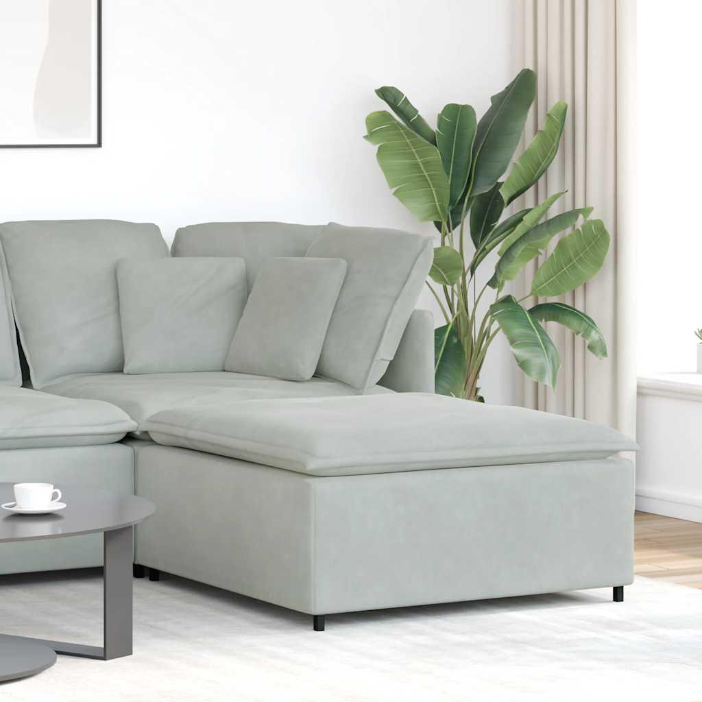 Modulær sofa fodskammel modul 100x100x48 cm lysegrå