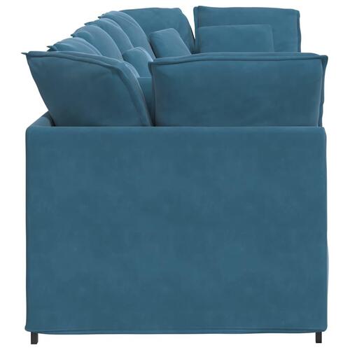 Modulsofa med hynder fløjl blå