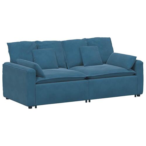Modulsofa med hynder blå