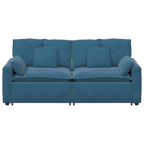 Modulsofa med hynder blå