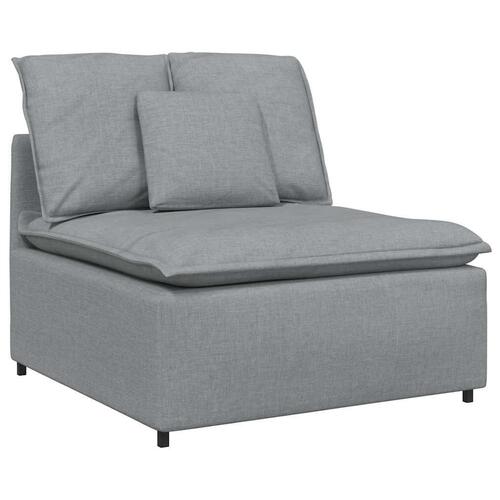 Modulsofa med hynder stof lysegrå