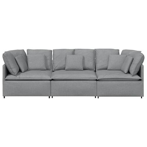 Modulsofa med hynder stof lysegrå