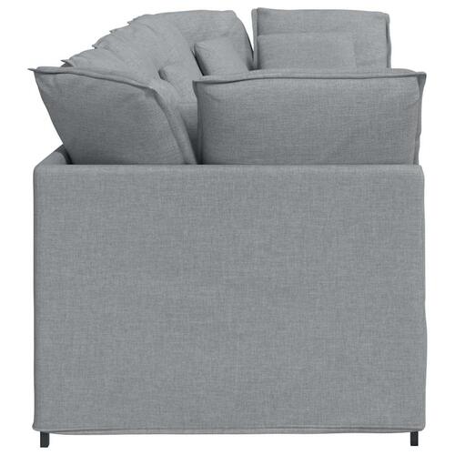 Modulsofa med hynder stof lysegrå