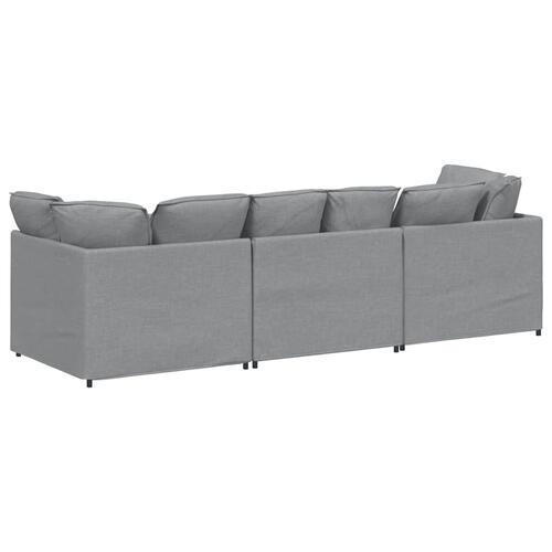Modulsofa med hynder stof lysegrå