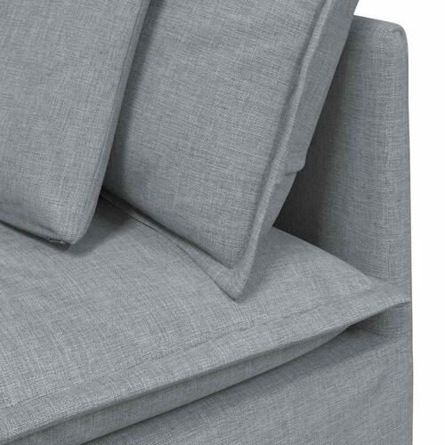 Modulsofa med hynder stof lysegrå
