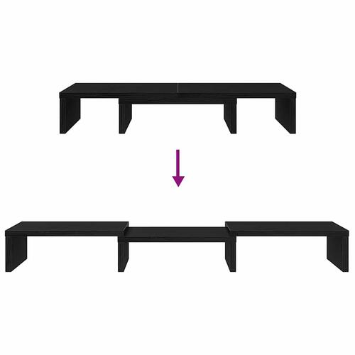 Skærmholder 60x24x10,5 cm justerbar konstrueret træ sort eg