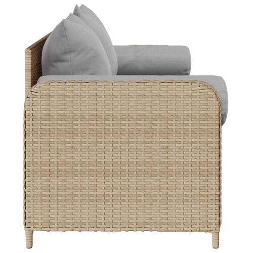 3-personers havesofa med hynder polyrattan beige