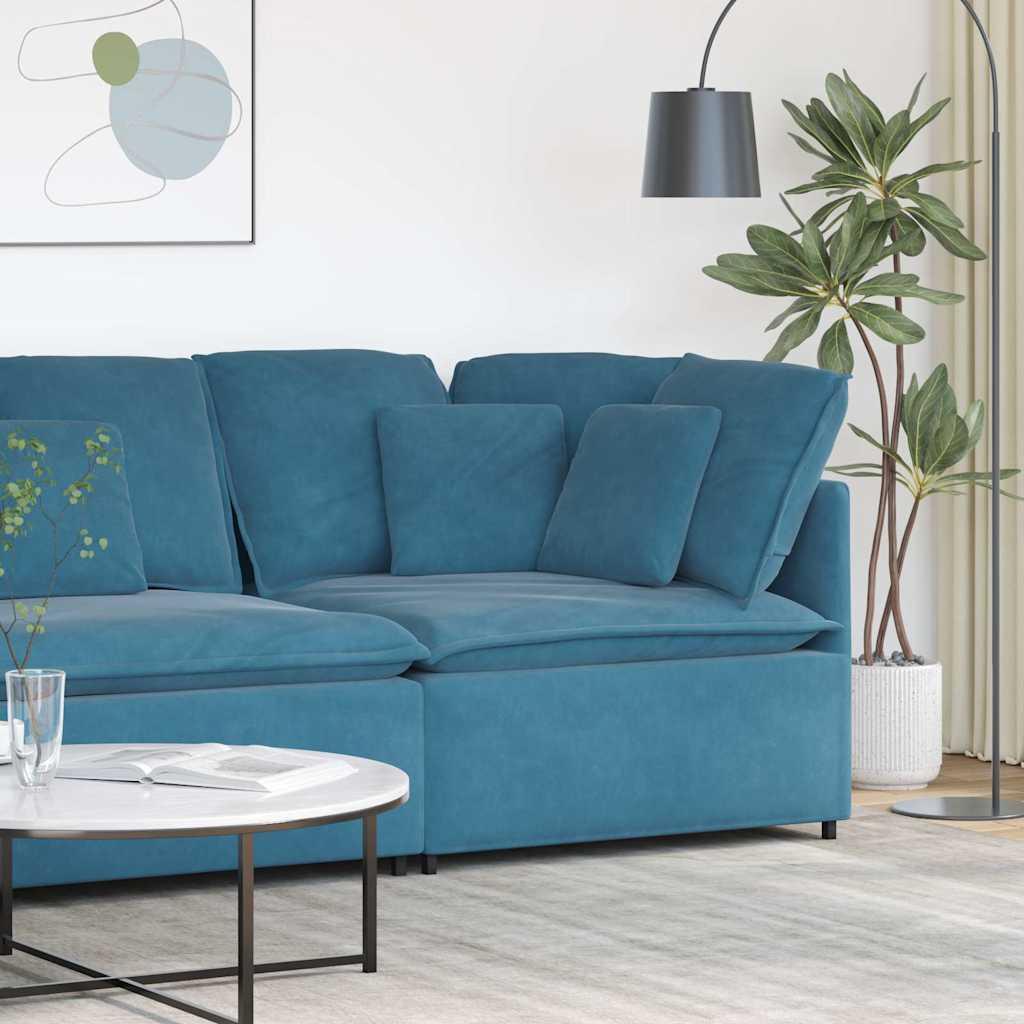 Modulsofa hjørnemodul med hynder 100 cm blå