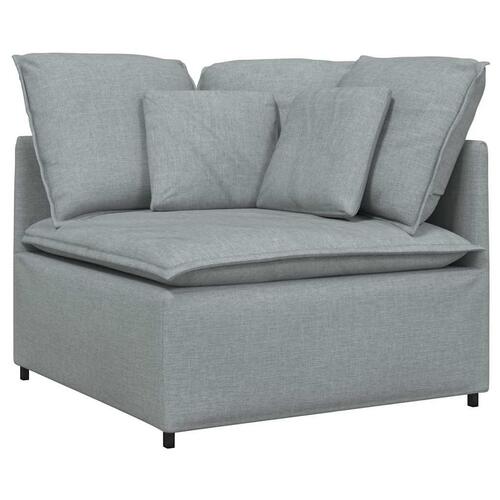Modulsofa med hynder stof lysegrå