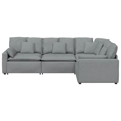 Modulsofa med hynder stof lysegrå