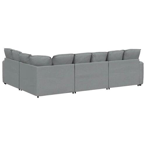Modulsofa med hynder stof lysegrå