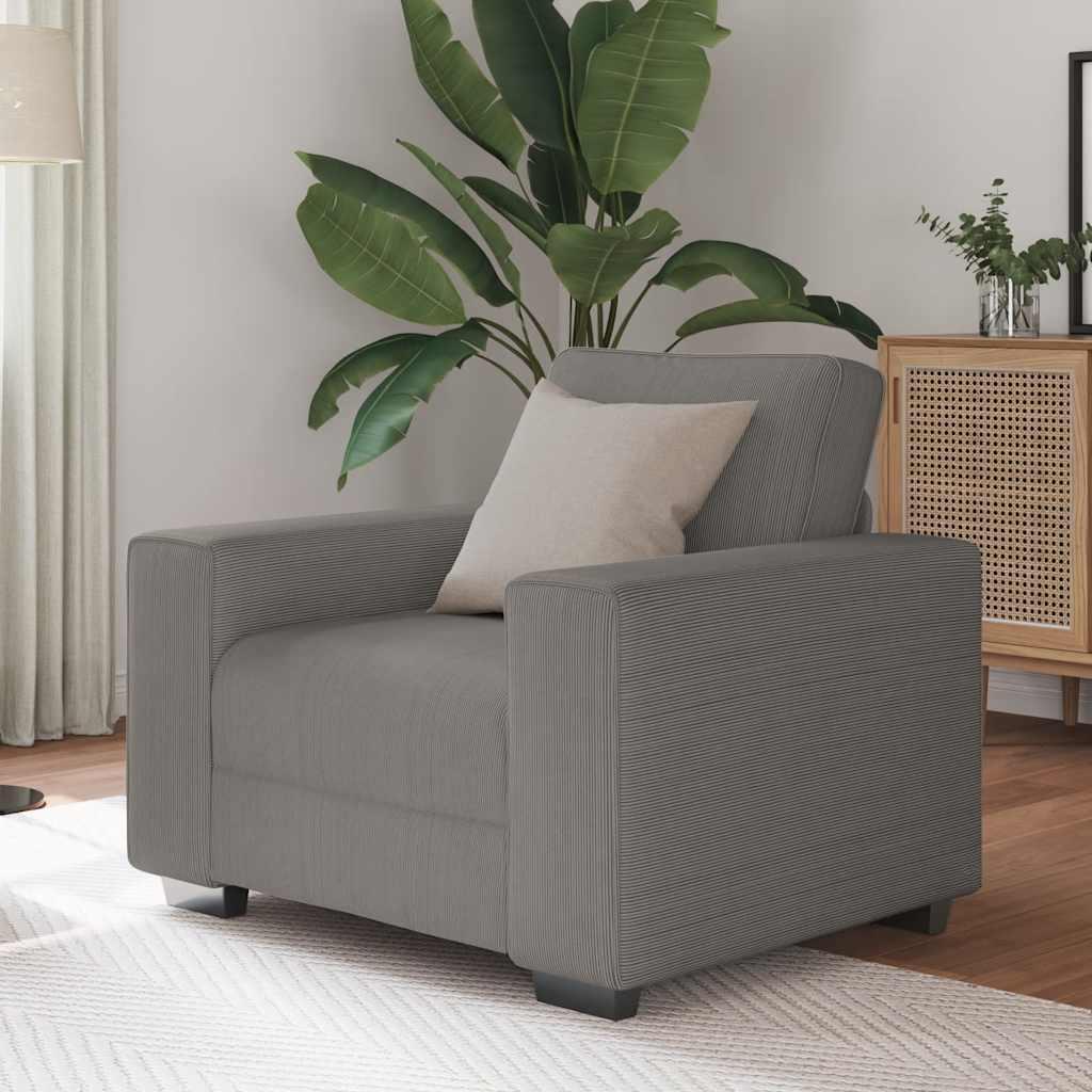 Sofastol 60 cm fløjlsstof lysegrå