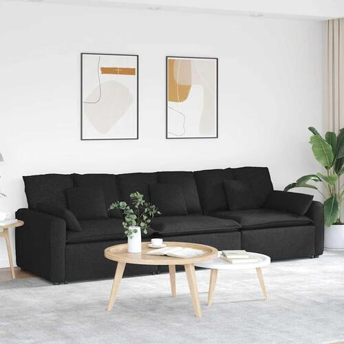Modulsofa med hynder sort