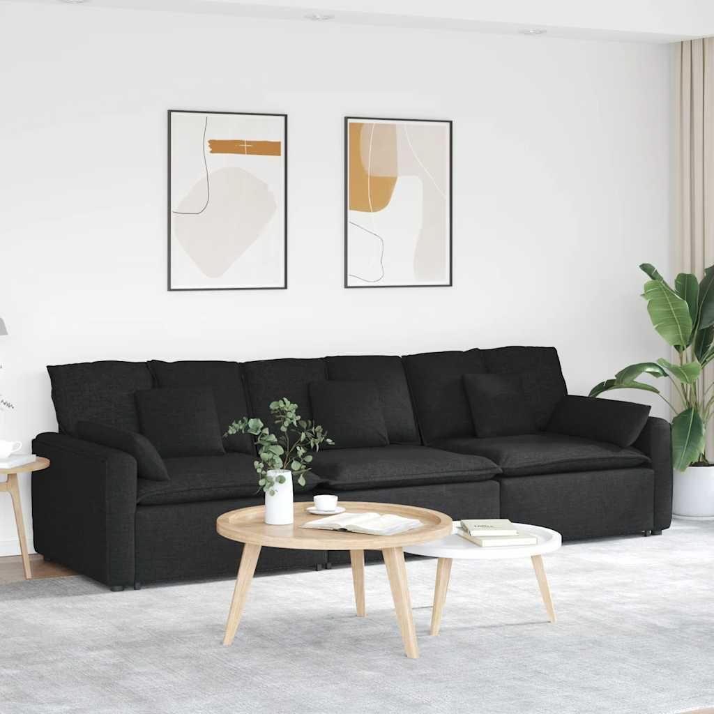 Modulsofa med hynder sort