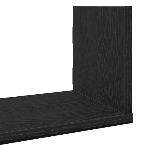 Væghylder 3 stk. 58x18x18 cm konstrueret træ sort egetræsfarve