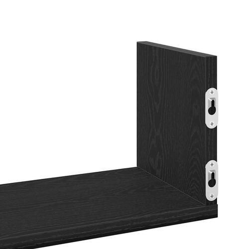 Væghylder 3 stk. 58x18x18 cm konstrueret træ sort egetræsfarve