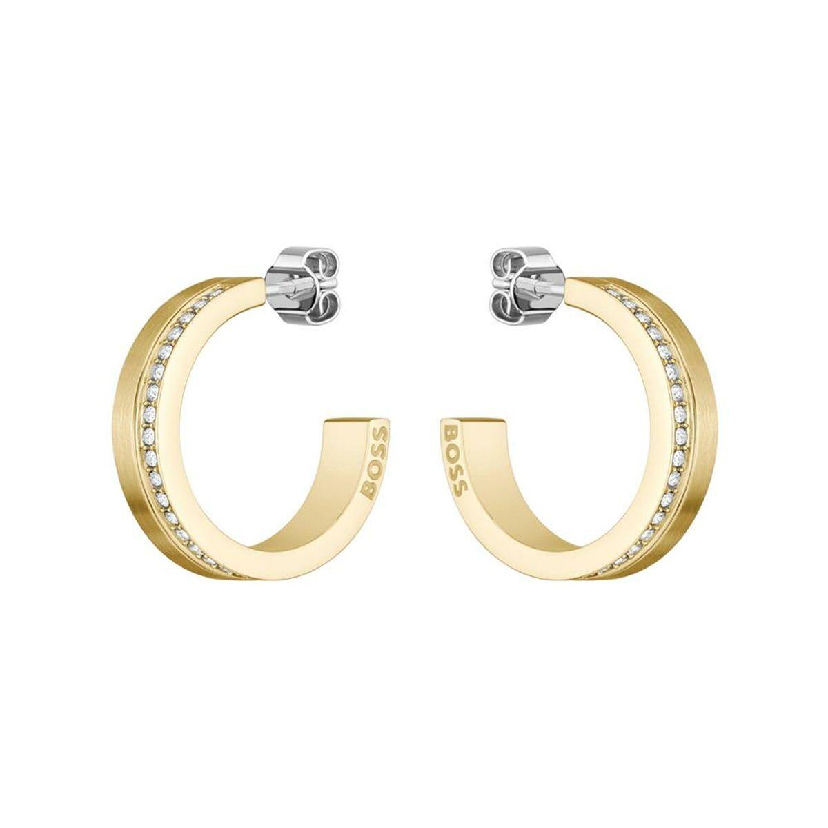 Hugo Boss øreringe til kvinder - rustfrit stål, gyldne, 2 cm