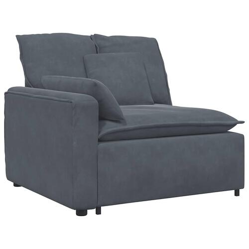 Modulsofa med hynder fløjl mørkegrå