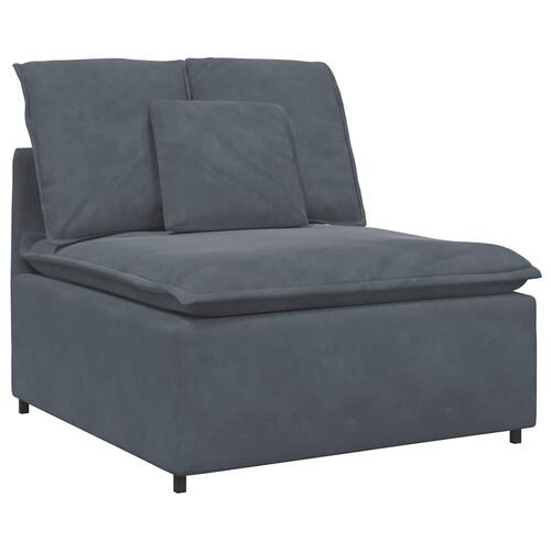 Modulsofa med hynder fløjl mørkegrå
