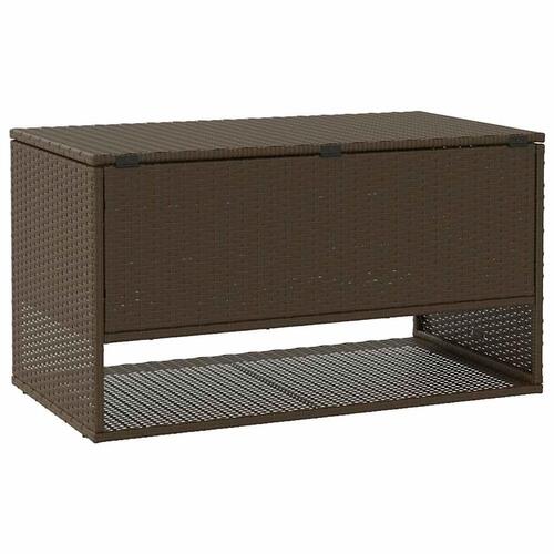 Udendørs hyndeboks 100x55x55,5 cm polyrattan brun