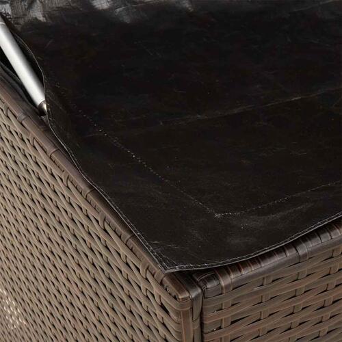 Udendørs hyndeboks 100x55x55,5 cm polyrattan brun