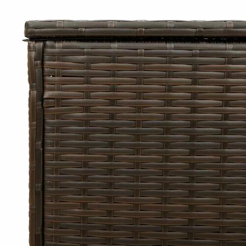 Udendørs hyndeboks 100x55x55,5 cm polyrattan brun
