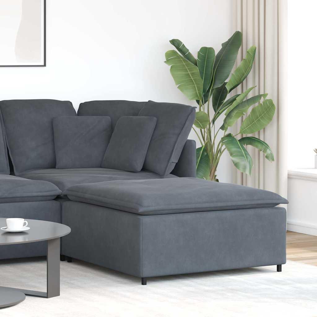 Modulær sofa fodskammel modul 100x100x48 cm mørkegrå billede