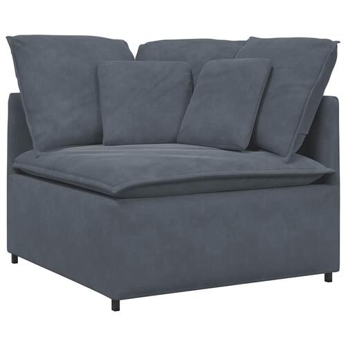 Modulsofa med hynder fløjl mørkegrå